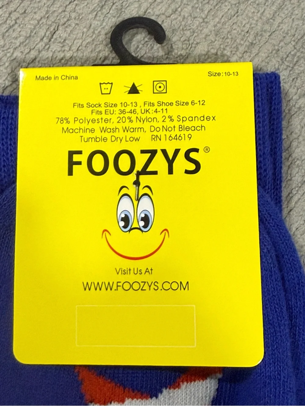 Foozys 2 Men’s Blue USA Crew Socks. “Serious socks, for not so serious people.”